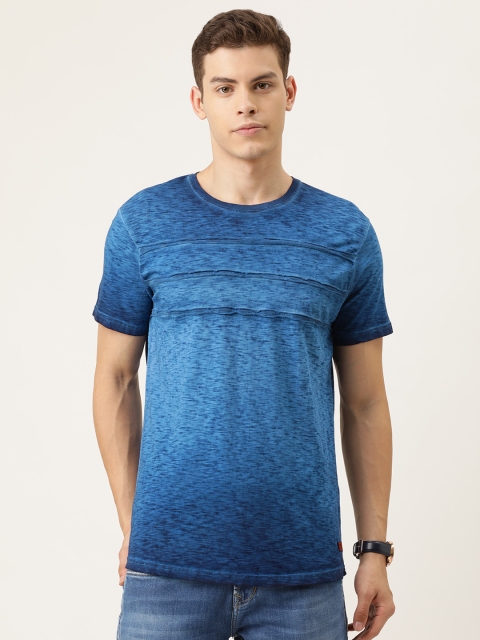 

YWC Men Navy Blue Dyed Round Neck T-shirt