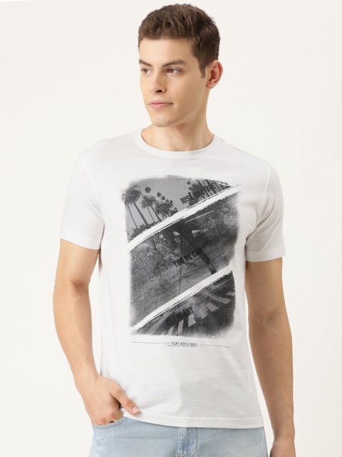 

YWC Men White and Grey Round Neck T-shirt