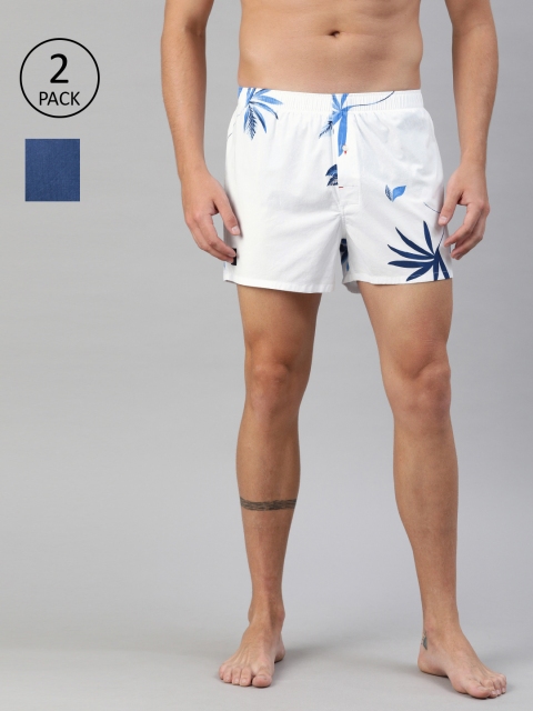

THE BEAR HOUSE Men Pack of 2 Woven Boxers TBH-OGUTA, White