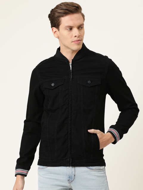 

Lee Cooper Men Black Solid Denim Jacket