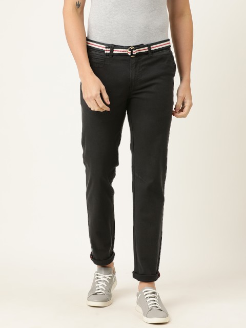 

Lee Cooper Men Black RUSTIN Slim Fit Solid Regular Trousers