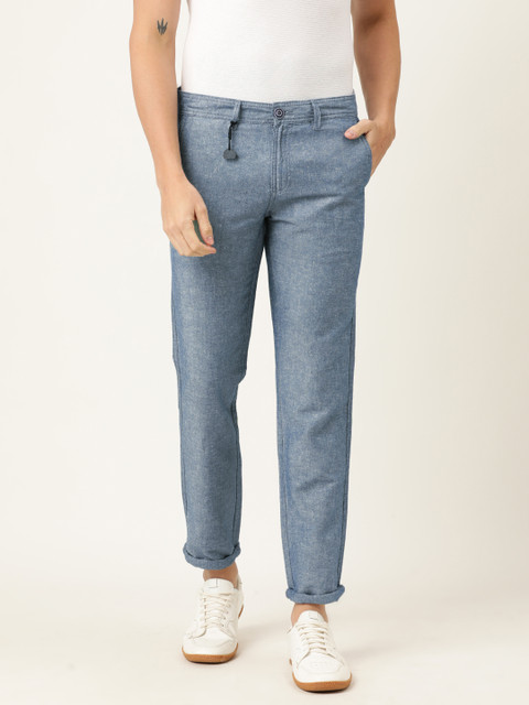 

Lee Cooper Men Blue LUCAS Slim Fit Solid Regular Trousers