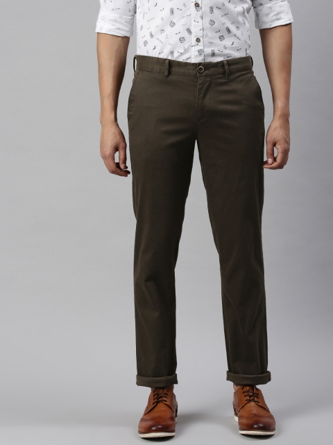 

Lee Cooper Men Brown Regular Fit Self Design Regular Trousers