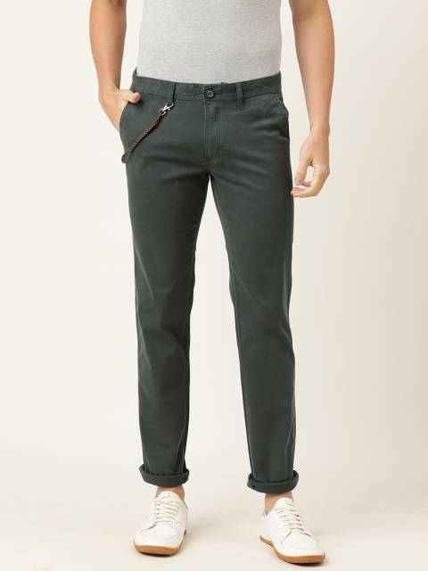 

Lee Cooper Men Charcoal Grey Slim Fit Solid Regular Trousers