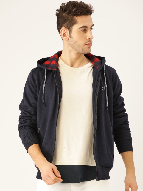 

Monte Carlo Men Navy Blue Solid Hooded Sweatshirt