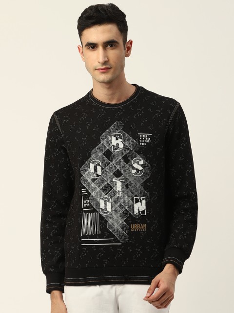 

Monte Carlo Men Black & White Printed Sweatshirt