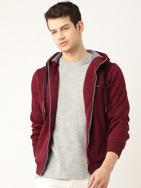 

Monte Carlo Men Maroon Solid Hooded Sweatshirt