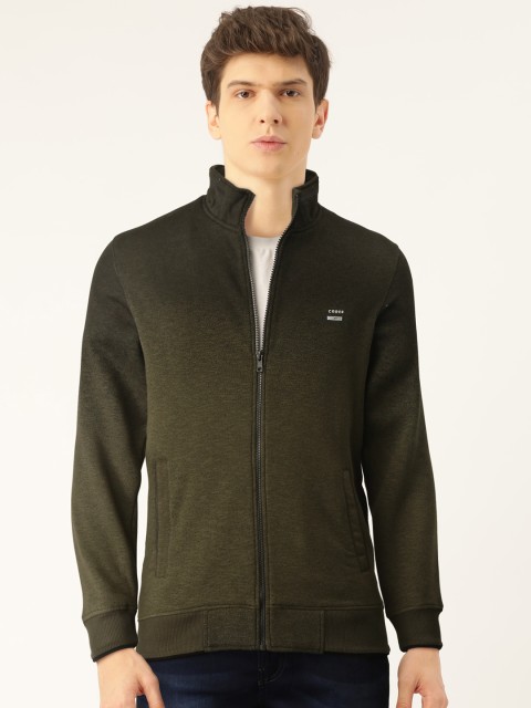 

Monte Carlo Men Olive Green & Black Printed Sweatshirt