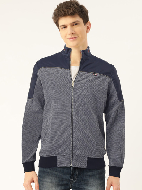 

Monte Carlo Men Navy Blue & White Self Design Sweatshirt
