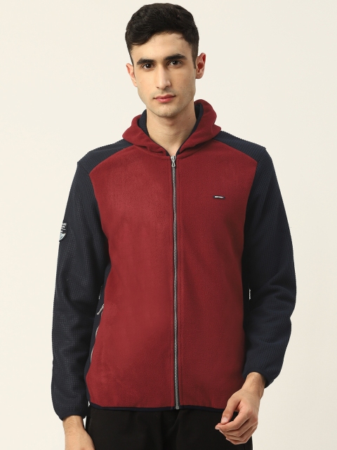 

Monte Carlo Men Maroon Solid Hooded Sweatshirt