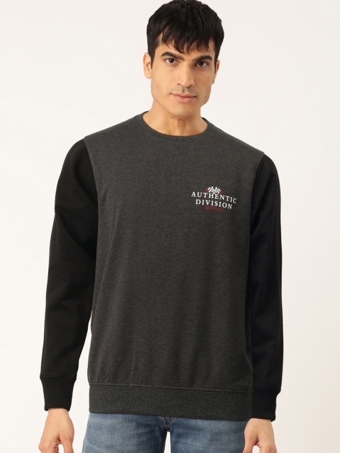 

Monte Carlo Men Charcoal Grey Solid Sweatshirt