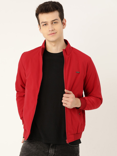 

Monte Carlo Men Red Solid Bomber Jacket
