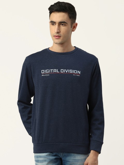 

Monte Carlo Men Navy Blue & White Typography Print Detail Sweatshirt