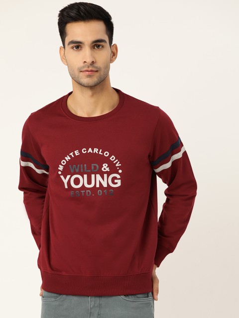 

Monte Carlo Men Maroon & White Printed Sweatshirt