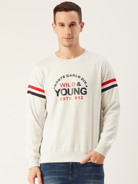 

Monte Carlo Men Off-White Printed Sweatshirt