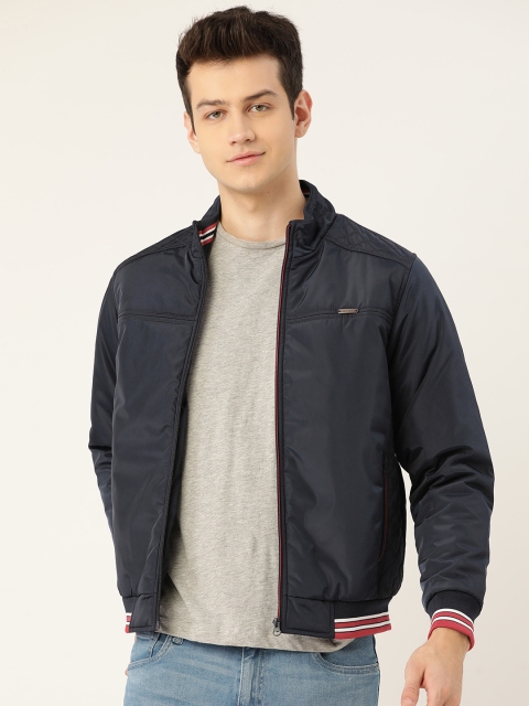 

Monte Carlo Men Navy Solid Varsity Jacket, Navy blue