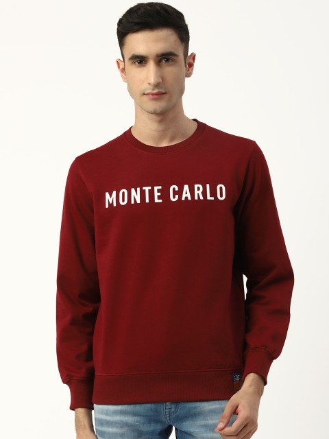 

Monte Carlo Men Maroon Solid Sweatshirt