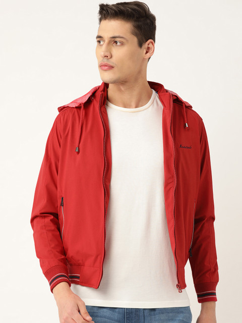 

Monte Carlo Men Red Solid Bomber Jacket