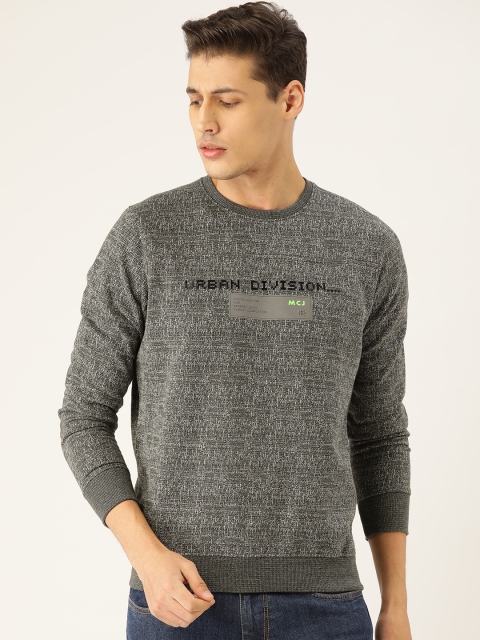 

Monte Carlo Men Grey Self Design Sweatshirt