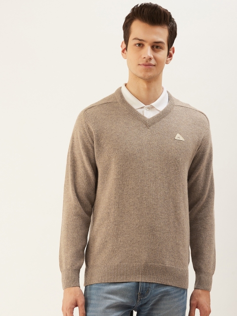 

Monte Carlo Men Beige Solid Pullover Sweater