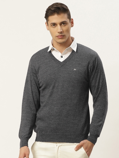 

Monte Carlo Men Charcoal Grey Solid Pullover Sweater