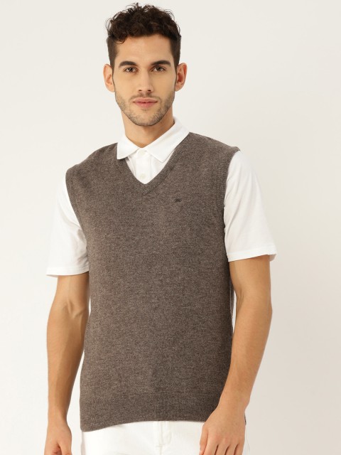 

Monte Carlo Men Brown Solid Sweater Vest