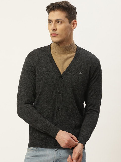 

Monte Carlo Men Charcoal Grey Solid Cardigan