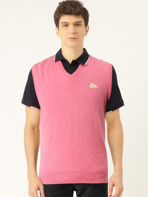 

Monte Carlo Men Pink Solid Sweater Vest