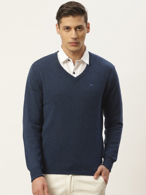

Monte Carlo Men Navy Blue Solid Pullover Sweater