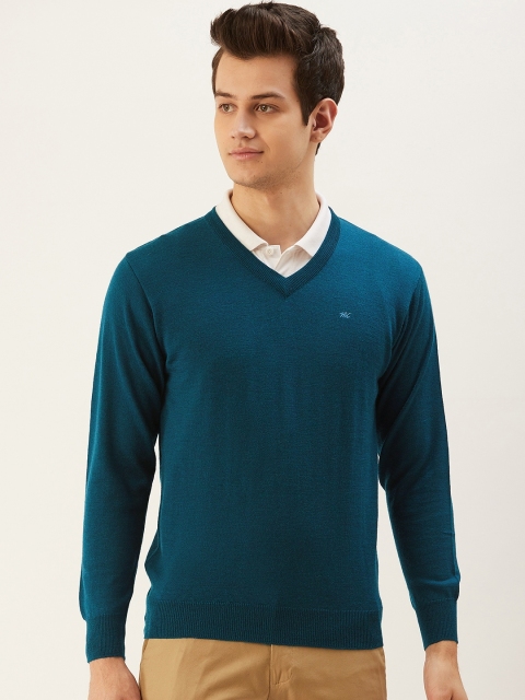 

Monte Carlo Men Teal Blue Solid Pullover Sweater