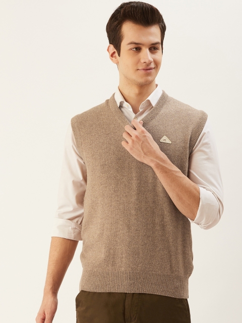 

Monte Carlo Men Brown Solid Sweater Vest