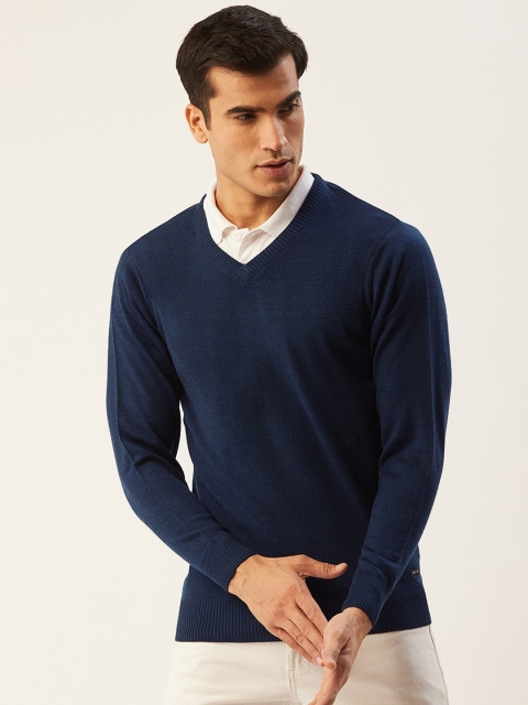 

Monte Carlo Men Navy Blue Solid Pullover Sweater