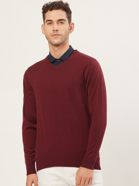 

Monte Carlo Men Maroon Solid Pullover Sweater