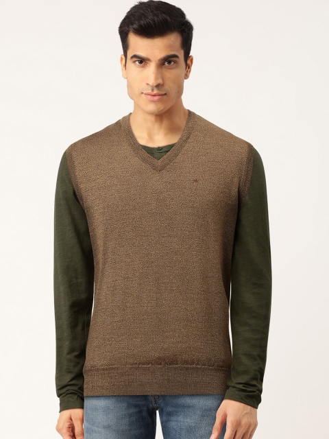 

Monte Carlo Men Brown Solid Sweater Vest