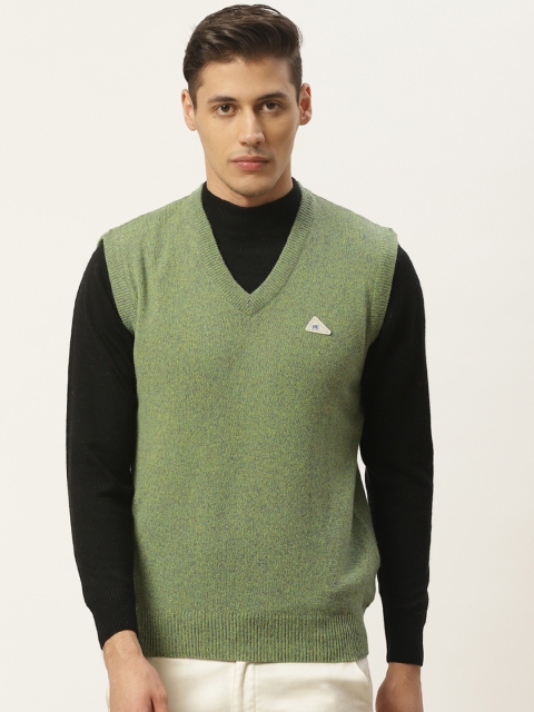 

Monte Carlo Men Green Solid Sweater Vest