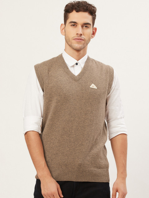 

Monte Carlo Men Brown Solid Sweater Vest