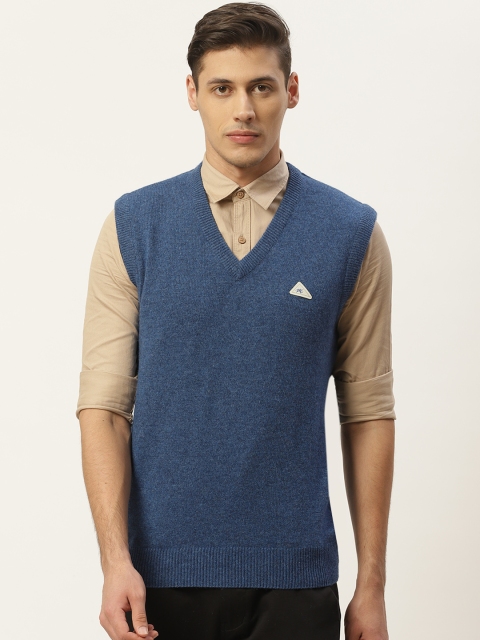 

Monte Carlo Men Blue Solid Sweater Vest
