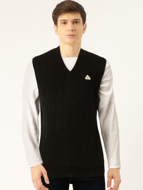 

Monte Carlo Men Black Fuzzy Solid Sweater Vest