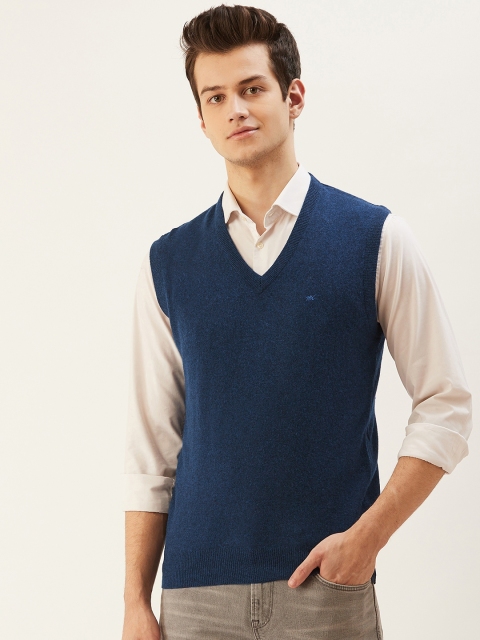 

Monte Carlo Men Navy Blue Solid Sweater Vest
