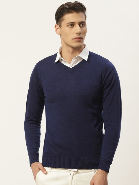 

Monte Carlo Men Navy Blue Solid Pullover Sweater