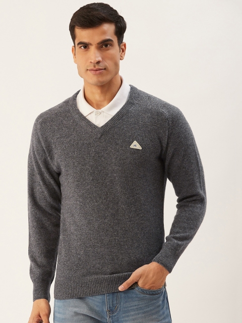 

Monte Carlo Men Charcoal Grey Solid Pullover Sweater