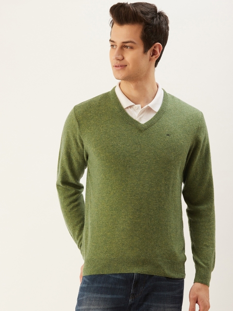 

Monte Carlo Men Green Solid Pullover Sweater