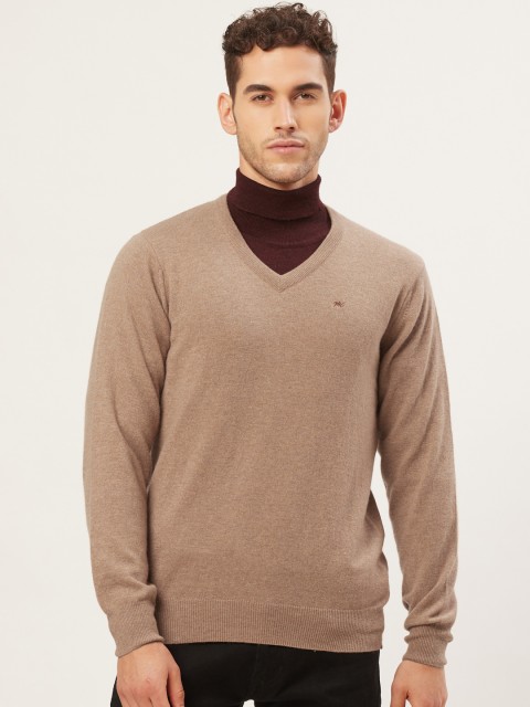 

Monte Carlo Men Beige Solid Pullover Sweater