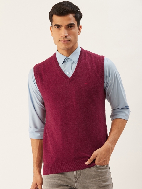 

Monte Carlo Men Maroon Solid Sweater Vest