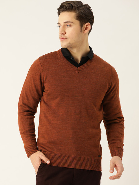 

Monte Carlo Men Rust Brown Solid Pullover
