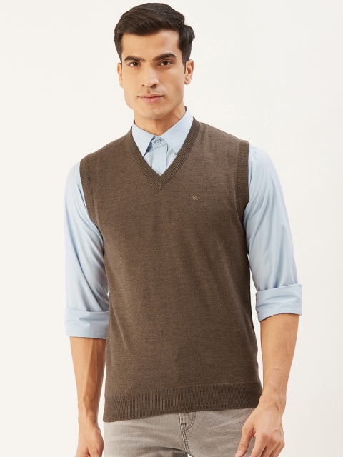

Monte Carlo Men Brown Solid Sweater Vest