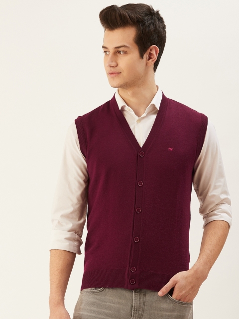 

Monte Carlo Men Burgundy Solid Cardigan