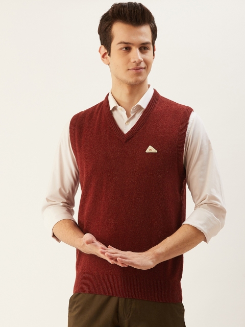 

Monte Carlo Men Maroon Solid Sweater Vest