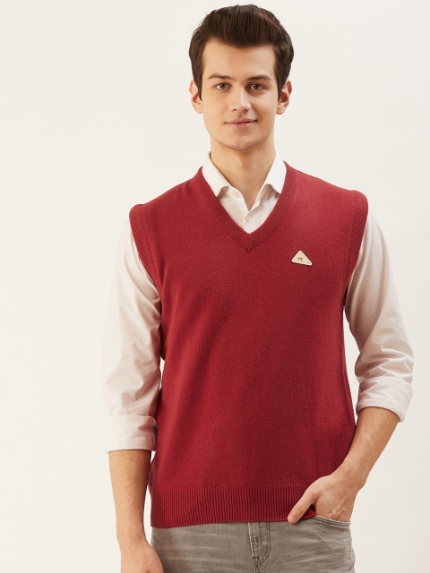 

Monte Carlo Men Maroon Solid Sweater Vest