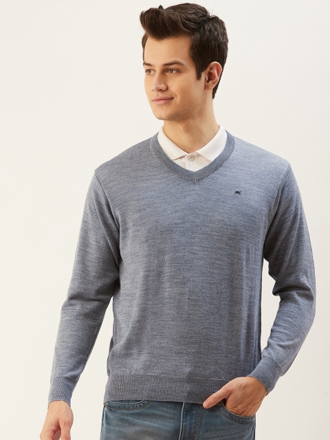 

Monte Carlo Men Grey Solid Pullover Sweater